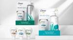 An image showing the range of Dove’s a 4x concentrated body wash bottles.
