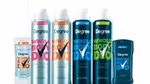 Products from Degree’s Whole Body Deo range, including spray and stick deodorants; packaging is blue with colourful branding.